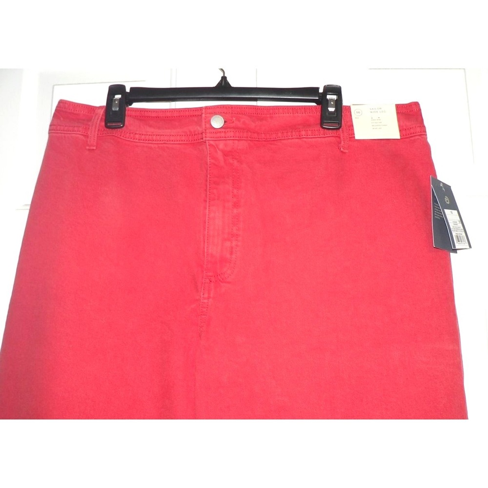 Universal Thread Women's High Rise Sailor Wide Leg Ankle Jeans‎ in Red Size 16 - Picture 6 of 11
